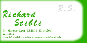 richard stibli business card