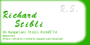 richard stibli business card